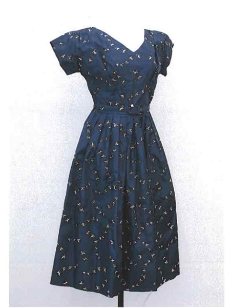 Blue floral dress worn by Flannery O'Connor.